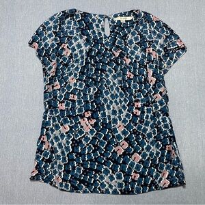 Boden Ravello V Neck Silk Viscose Short Sleeve Blouse Size 4